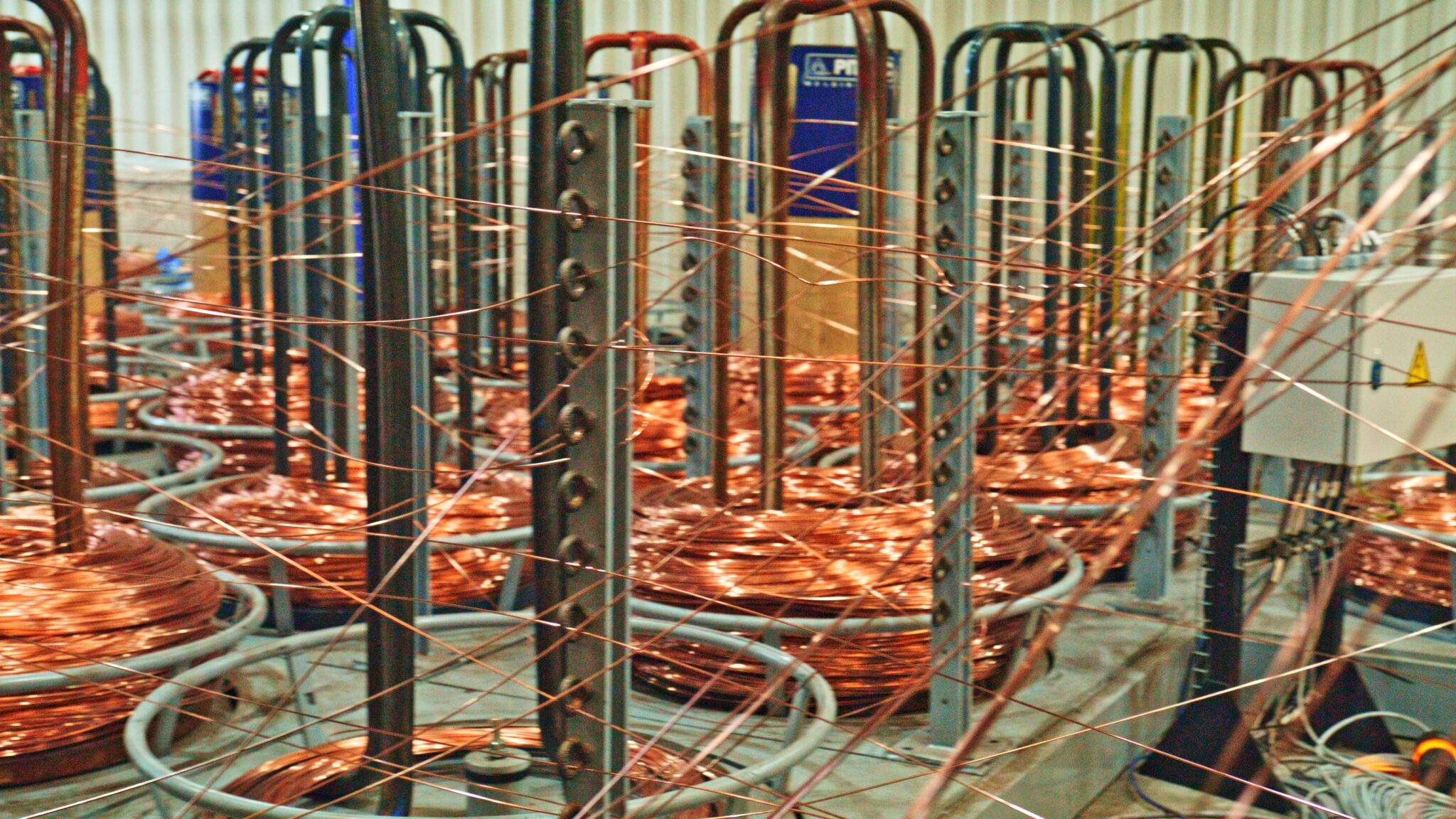 Copper wire feeding at Siddall and Hilton